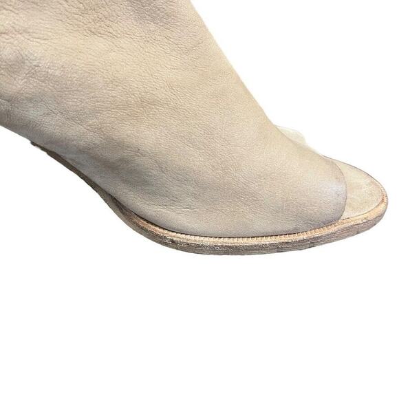 Dolce Vita Womens Open Toe Chunky Heel Mules Booties Slip On Shoes Beige sz 10 - Picture 2 of 16